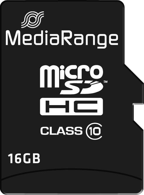 Actual product image MediaRange MR958 memory card MicroSDHC Class 10 (16 GB, microSDHC, SDHC)
