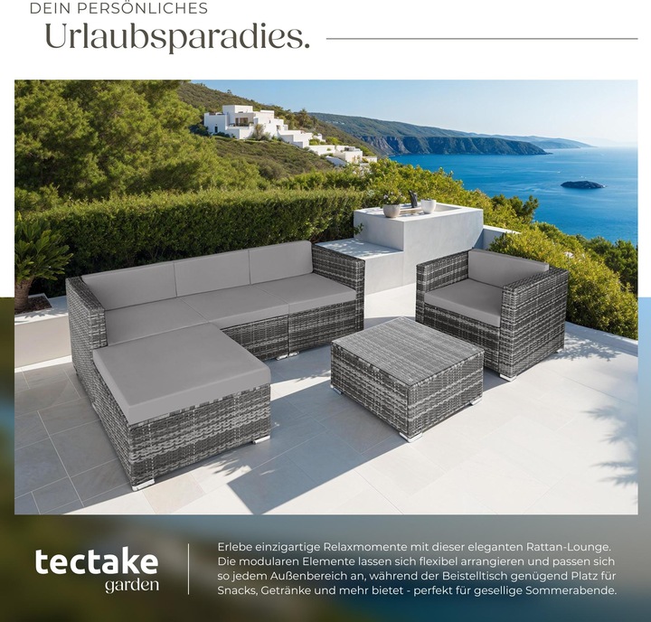 Produktbild tectake Rattan Lounge Milano