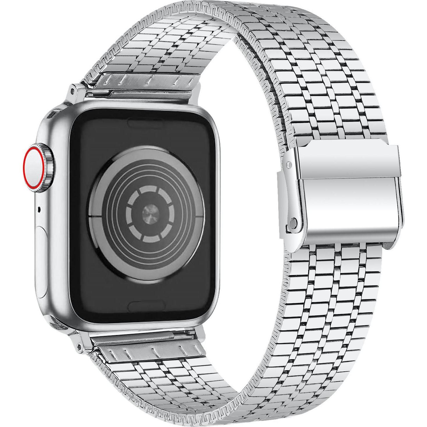 Thumbnail - Strap-it Stahlarmband (Edelstahl, Apple Watch), Uhrenarmband, Silber