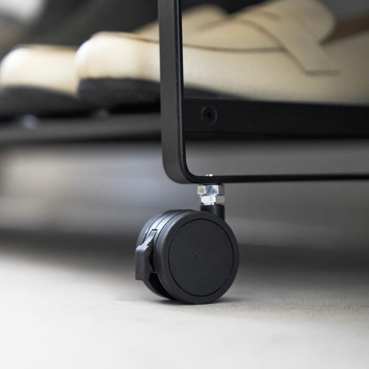 Actual product image Yamazaki TOWER shoe rack with castors