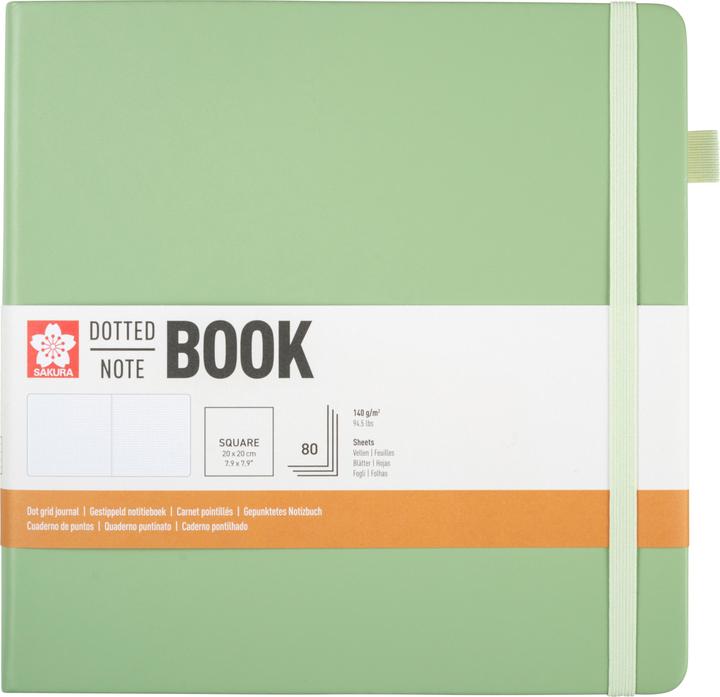 Immagine prodotto Sakura Notizbuch quadratisch punktraster, pale patina Hardcover 160 Seiten (Quadrata, Punteggiato, Copertina rigida)