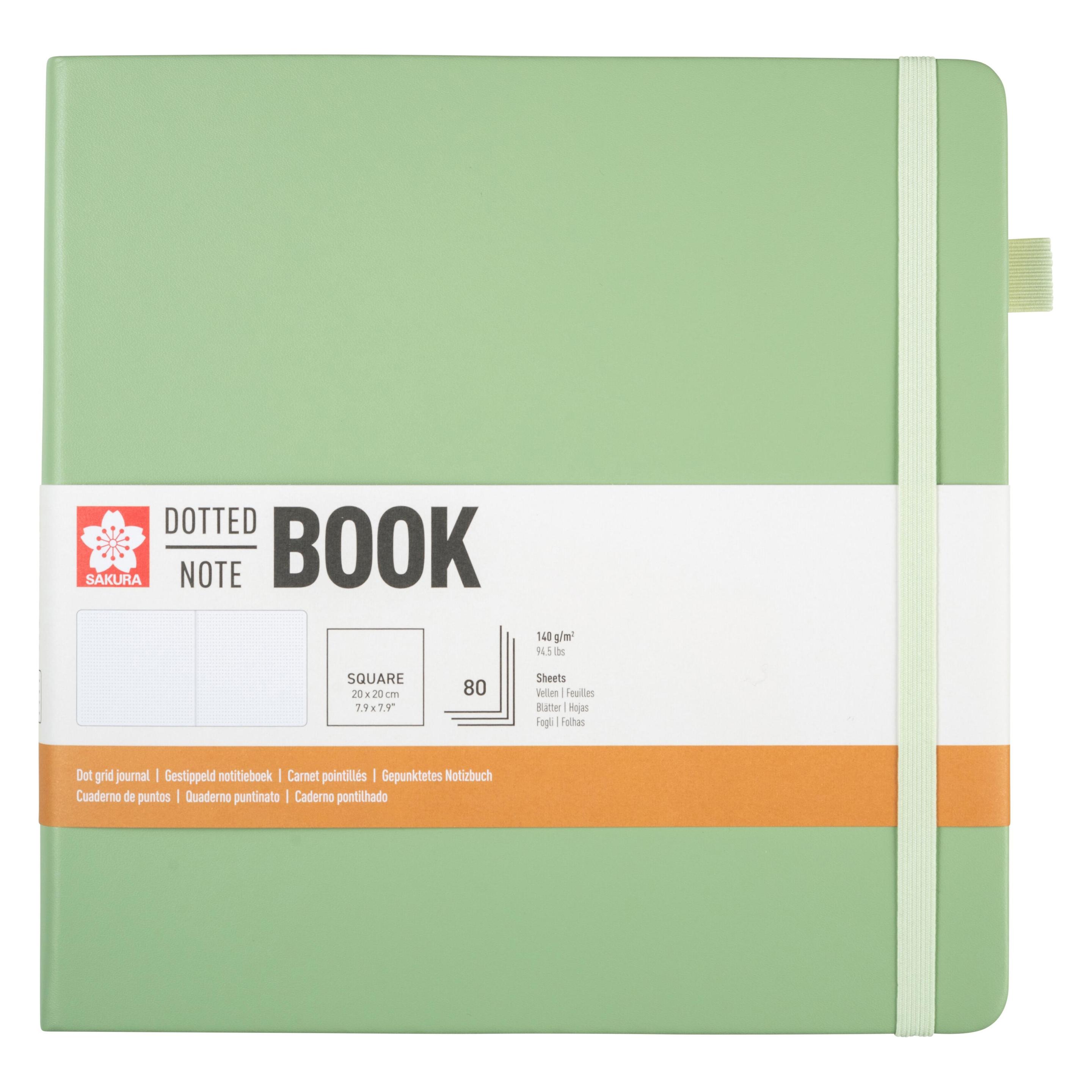 Sakura, Notitieboekje + Schrijfblok, Notizbuch Quadratisch Punktraster, Pale Patina Hardcover 160 Seiten (Vierkant, Gestippeld, Hardcover)