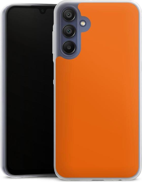DeinDesign Slim Case fr Samsung Galaxy A15 Silikon Hlle Ultra Dnn  Handyhlle Farbe einfarbig orange