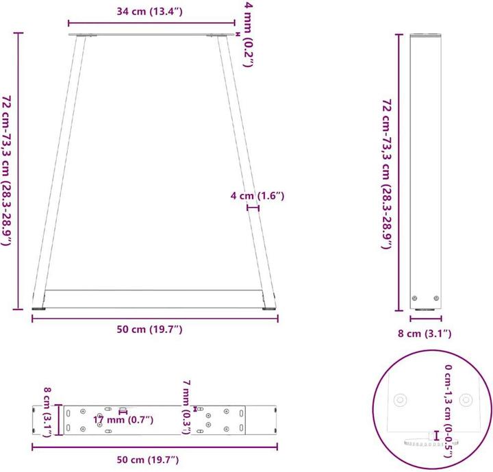Image du produit vidaXL Esstischbein