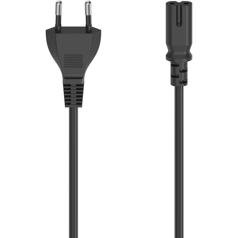 Hama Netzkabel, Euro-Stecker - 2-pol.-Kupplung (Doppelnut), 2,5 m (2.50 m), Stromkabel