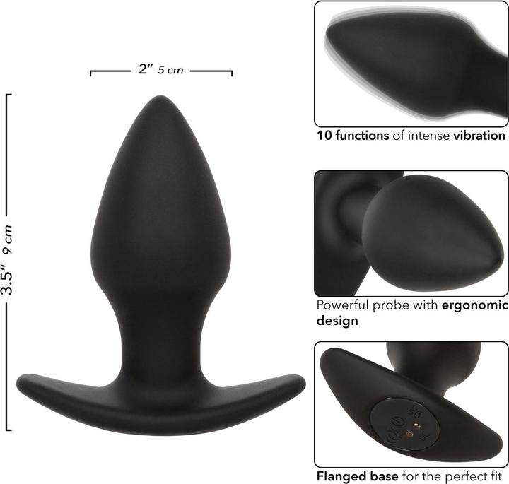 Produktbild CalExotics Rock Bottom Perfect Anal Plug 10 Vibrationen Silikon Schwarz