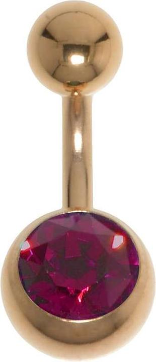 Produktbild Bijouteria Bauchpiercing (PVD Beschichtung (goldfarbig), Premium Kristall, Chirurgenstahl 316L)