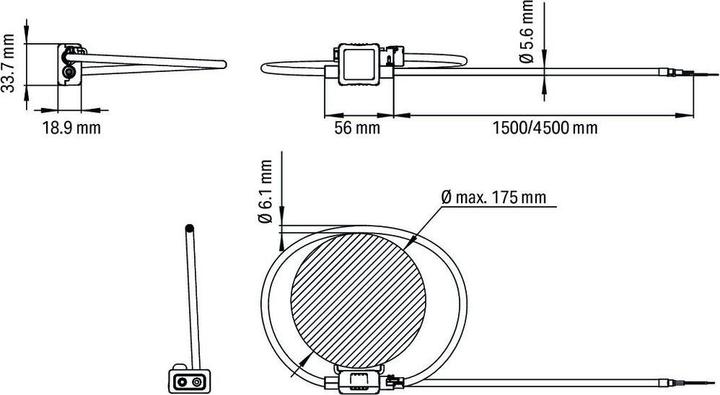 Actual product image Wago Rogowski coil 855-9450/2000-1751D175 mm Length of signalling cable 4