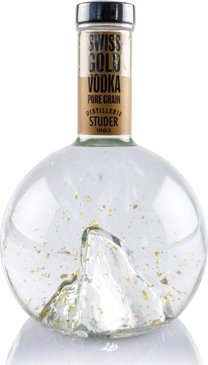 Produktbild The Wild Alps Studer Swiss Gold Vodka Pure Grain mit Goldflitter 22 Karat (1 x 70 cl)