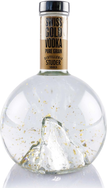 Produktbild The Wild Alps Studer Swiss Gold Vodka Pure Grain mit Goldflitter 22 Karat (1 x 70 cl)
