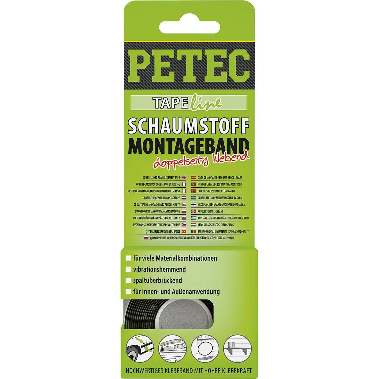 Petec, Nastro adesivo, Nastro biadesivo in schiuma 19 mm x 10 m (19 mm)
