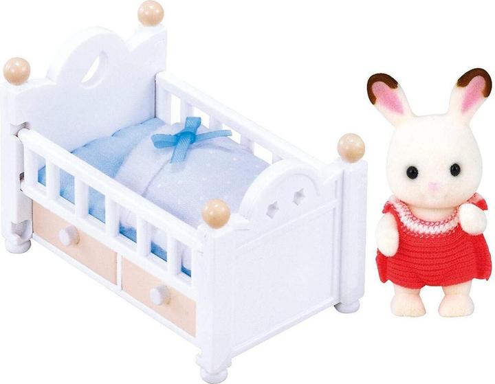 Actual product image Sylvanian Families Chocolate bunny baby with cot
