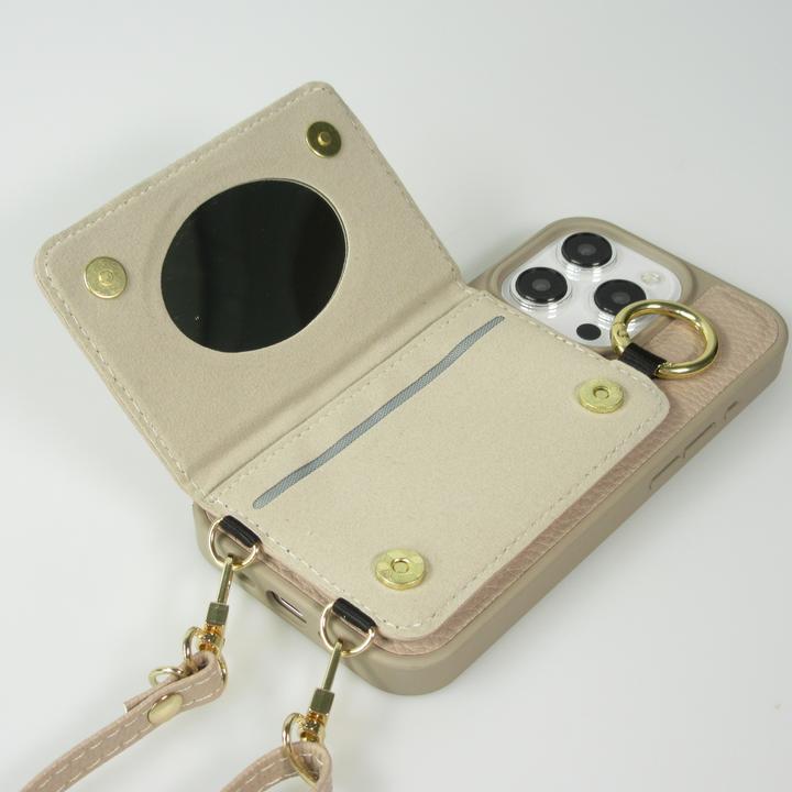 Immagine prodotto PhoneLook Hülle Gepolstertes Leder mit Spiegel und Kartenfach grosse abnehmbare Riemen (Apple iPhone 15 Pro)