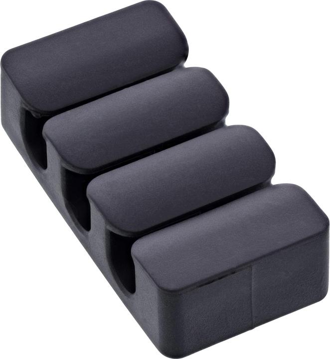 Productafbeelding InLine 5er Pack ® Kabelclip, 3-fach, selbstklebend, schwarz