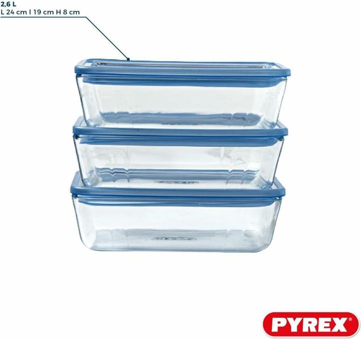 Actual product image Pyrex Lunchbox-Set 2,6 L 3 Stücke