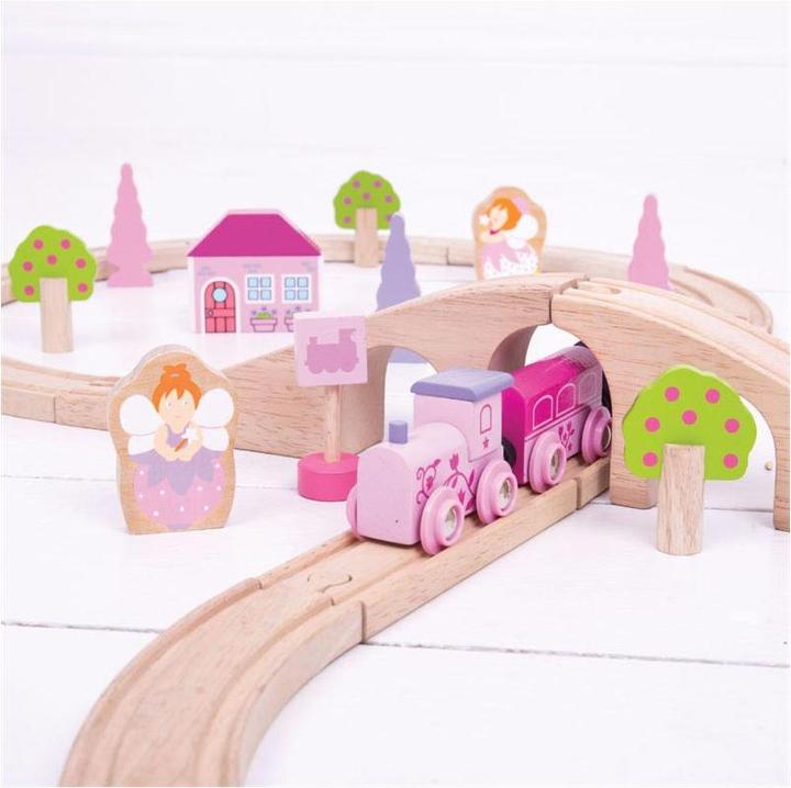 Actual product image Bigjigs Wooden train set - Pink