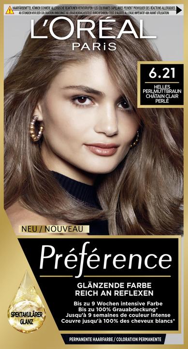 Produktbild L'Oréal Paris Preference Core (6.21 Helles Perlmuttbraun/Châtain clair perlé)