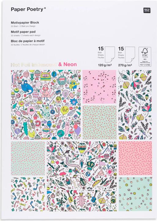 Image du produit Paper Poetry Bloc de papier à motifs (A4)