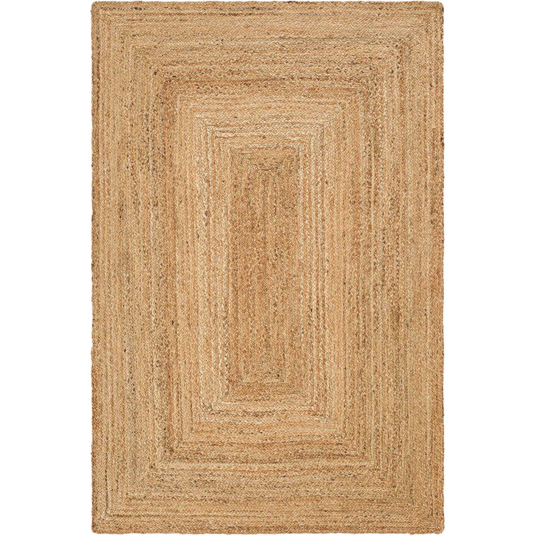 Conceptum Hypnose, Teppich, Vime 100% JUTE Rectangular Oak Beige Jute Underside Knitting Pattern Handmade Weaving (80 x ...