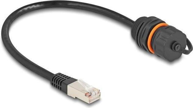 Image du produit Delock Câble RJ45 mâle vers RJ45 femelle Cat.6A à encastrer m (S/UTP, CAT6a, 0.25 m)