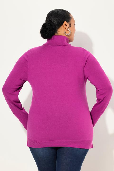 Produktbild Ulla Popken Rollkragenpullover, breite Rippbündchen, Langarm (50, 52)