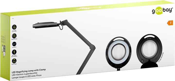 Produktbild Goobay LED-Klemm-Lupenleuchte, 9 W, schwarz (730 lm)