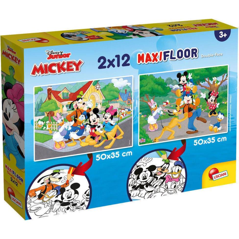 Lisciani Disney Puzzle Maxifloor 2 x 12 Mickey (12 Teile)