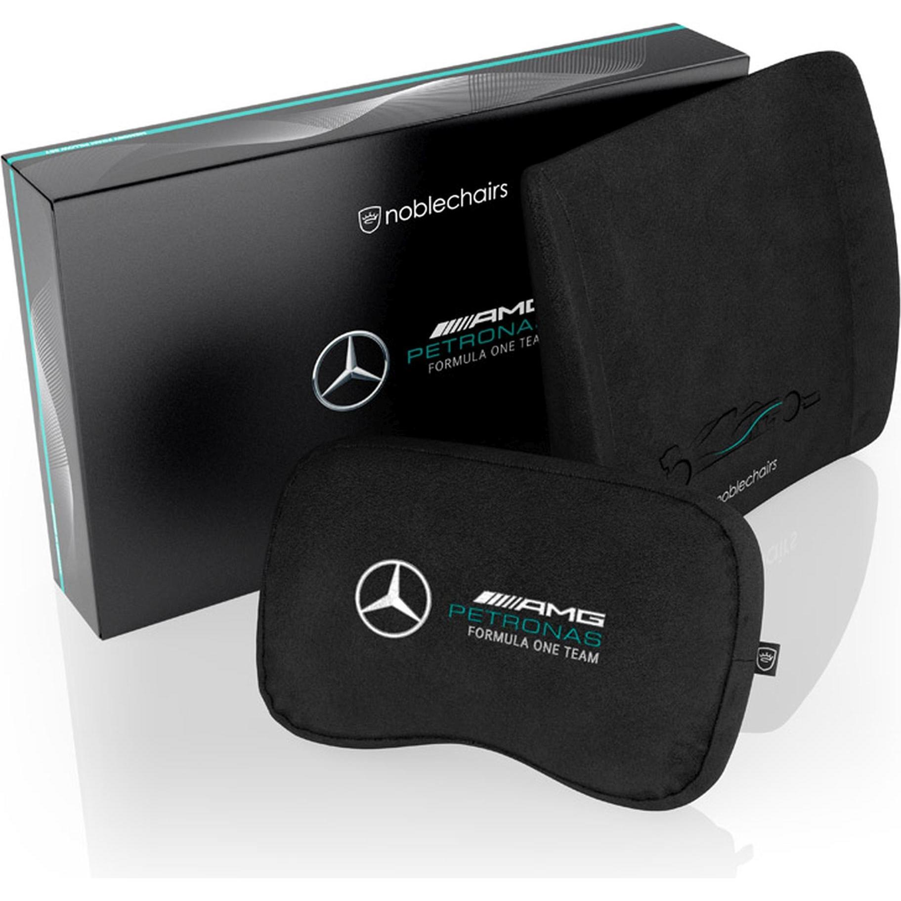 noblechairs Memory Foam Kissen-Set - Mercedes-AMG Petronas Formula One Team Edition, Zubehör Gaming Möbel, Grün, Weiss