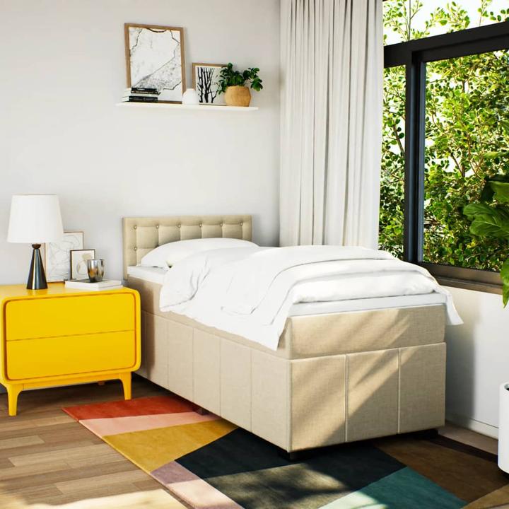 Produktbild vidaXL Bo x springbett mit Matratze 90 x 200 cm Stoff (90 x 200 cm)