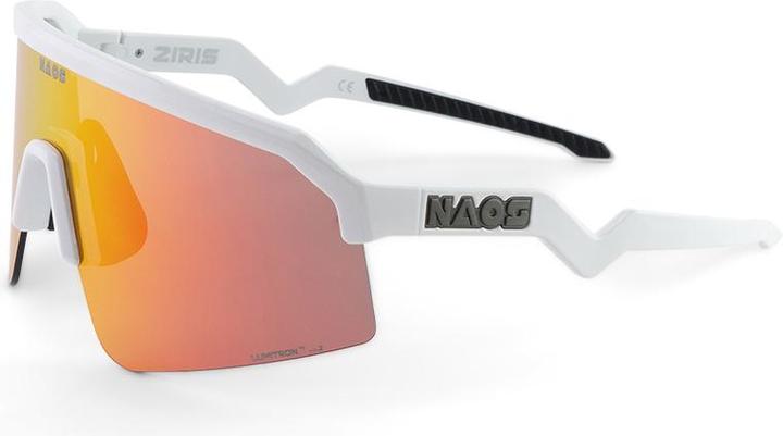 Glanzweiss, schwarz-rote Akzentdetails