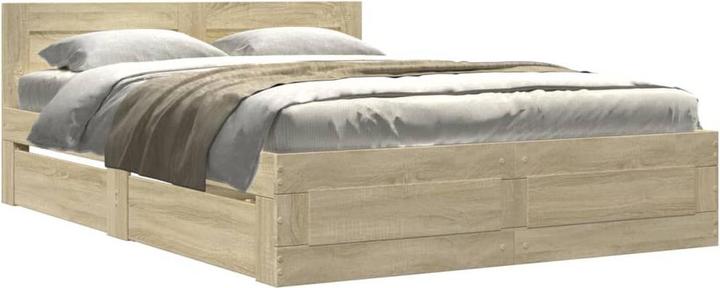 Actual product image vidaXL Bed frame with headboard (140 x 190 cm)