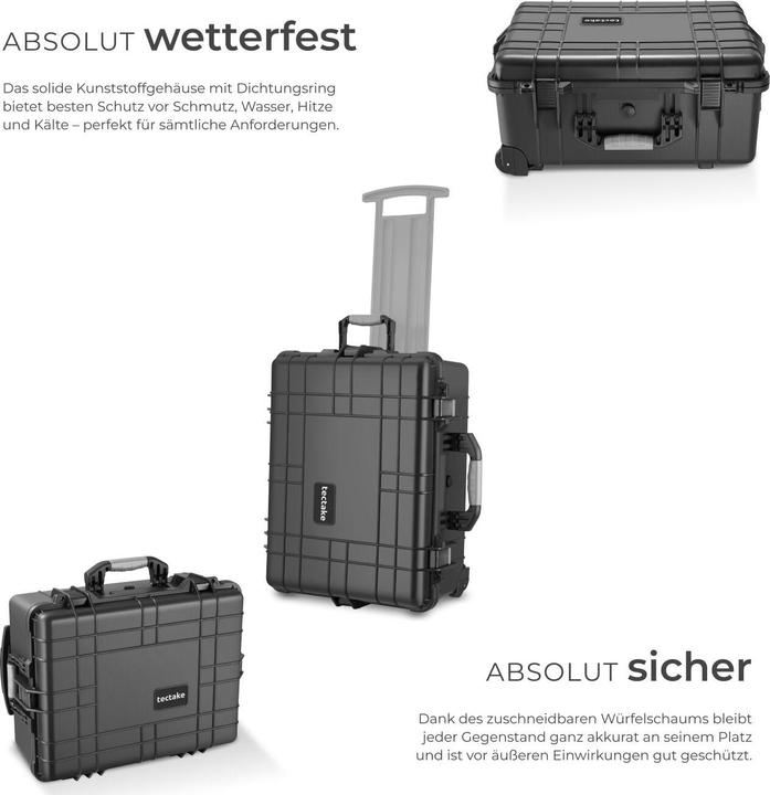 Produktbild tectake Transportkoffer rollbar mit Teleskopgriff (2 Teile)