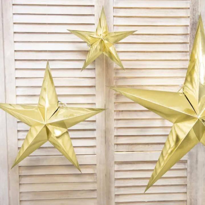 Actual product image Partydeco Paper star, 70cm, gold (1 pkt / 1 pc.) (1 pcs.)