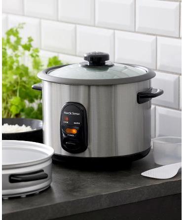 Actual product image F&H Group Nordic Sense - Rice cooker 1.5 litre 500 watt - Steel/Black (15232)