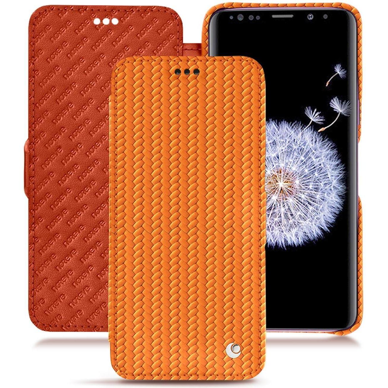 Thumbnail - Noreve Lederschutzhülle horizontal (Samsung Galaxy S9+), Smartphone Hülle, Orange