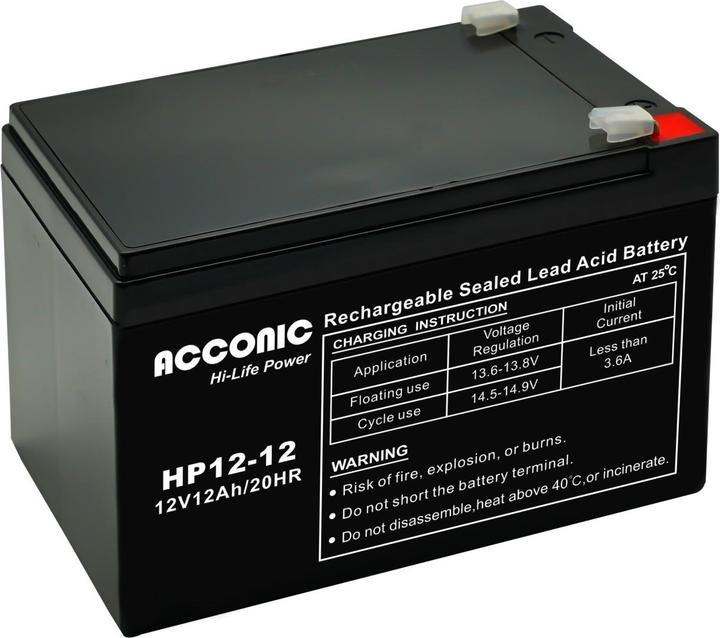 Acconic HP12-12 Hi-Life Power AGM 12V 12Ah USV-Batterie (12 V, 12 Ah)