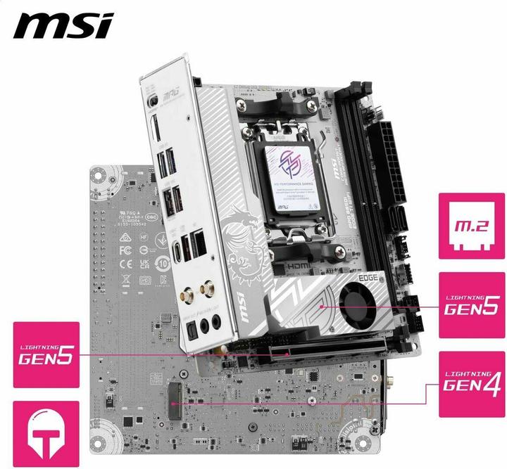 Produktbild MSI MPG B850I Edge TI WIFI (AM5, AMD B850, Mini-ITX)