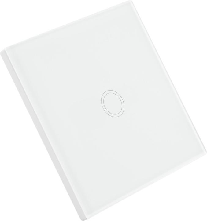 Image du produit PNI Interrupteur tactile simple SH101 en verre, blanc avec affichage LED