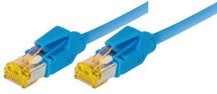 Actual product image Tecline Patch cable S/FTP, PiMF, Cat 6a, blue, 10.0 m For 10 Gigabit/s, halogen-free, with Draka cable and (SFTP, CAT6a, 10 m)