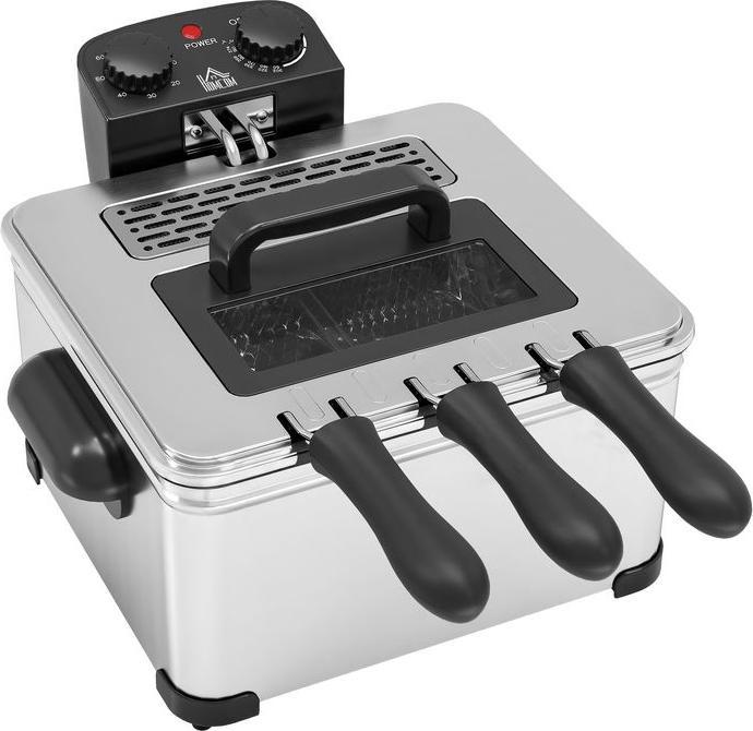 Produktbild Swisshandel24 Fritteuse, 5 L Ölkapazität, Timer, Sichtfenster, 2000W Leistung, Silberfarben