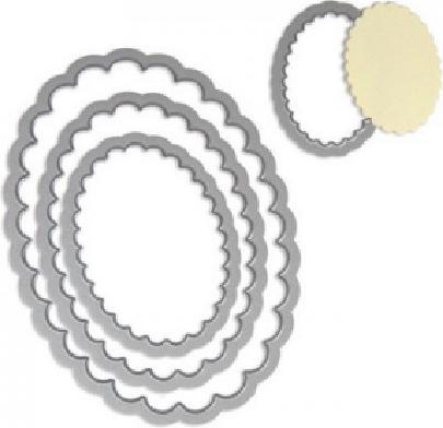 Sizzix Stanz Set 4 Stück Framelits -Ovale Jakobsmuschel