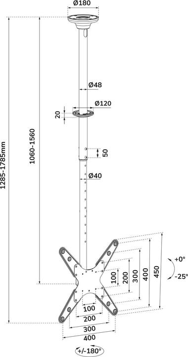 Produktbild Neomounts Flachbildschirm-Deckenhalterung (Decke)