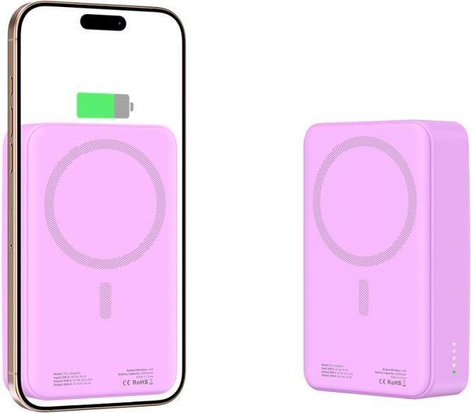 Actual product image Tech-Protect Powerbank PB12 LifeMag MagSafe 20000MAH - purple (20000 mAh, 15 W)