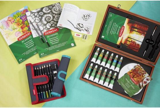 Immagine prodotto Derwent Pittura acrilica Scatola di legno acrilico multicolore (Multicolore, 12 ml)
