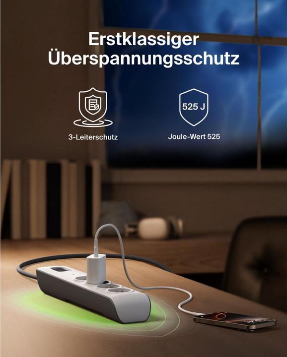 Immagine prodotto Belkin Steckdosenleiste 4-fach 2 Meter Netzkabel BSV400vf2M-V2 (4 x, 2 m)