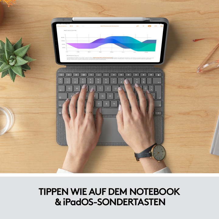 Produktbild Logitech Combo Touch (CH, iPad Pro 11 2021 (3. Gen), iPad Pro 11 2020 (2. Gen), iPad Pro 11 2018 (1. Gen), iPad Pro 11 2022 (4. Gen))