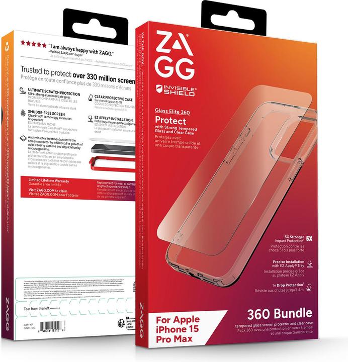 Produktbild Zagg Invisibleshield Bndl Glass (1 Stk., Apple iPhone 15 Pro Max)