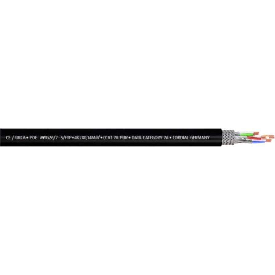 Thumbnail - Cordial 15581 RJ45 Netzwerkkabel, Patchkabel CAT 7a S/FTP 10.00 m Schwarz PUR-Ma (S/FTP, CAT7a, 10 m), Netzwerkkabel