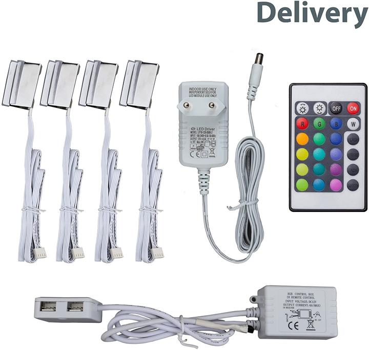 Image du produit B.K.Licht Éclairage LED de la tablette en verre, set de 4