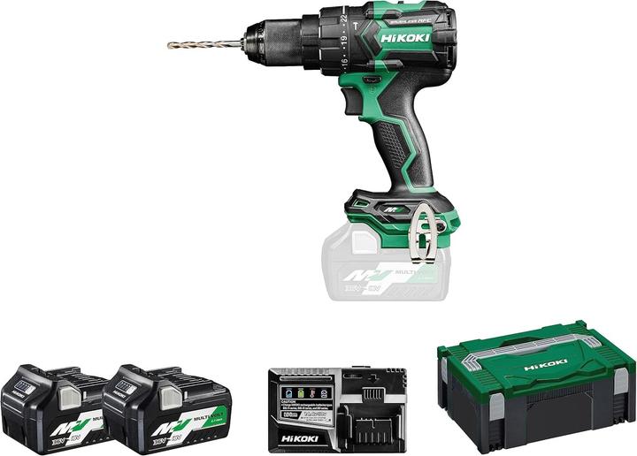Actual product image Hikoki DV36DCWRZ Multivolt cordless impact drill 36V 2.5Ah in HSC II case